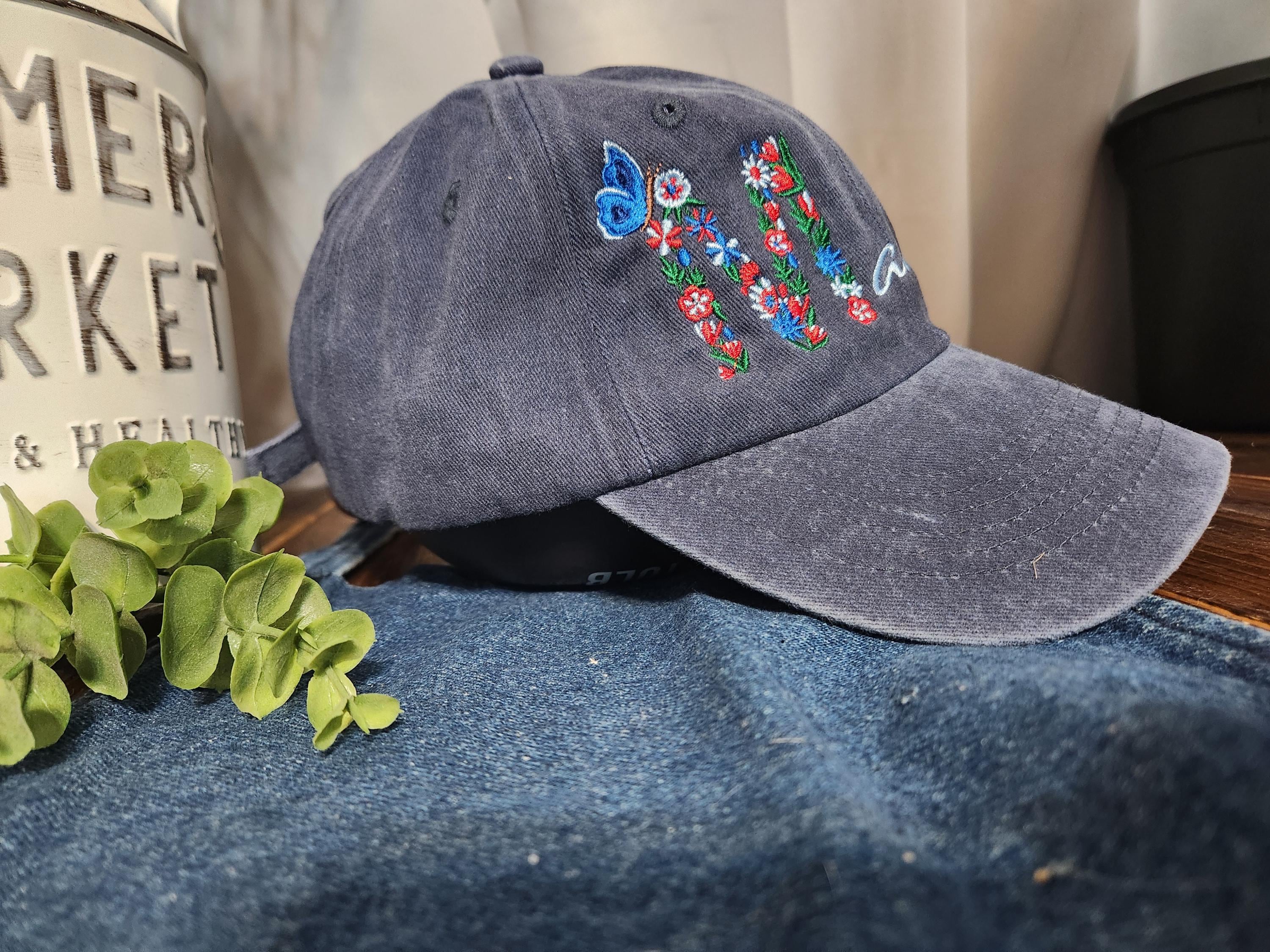 Floral Mama Hat - Embroidered Mom Hat - Ponytail Hat - Cute Mom Life Hat - Mother's Day Gift - Vintage Baseball Cap - Unstructured Hat