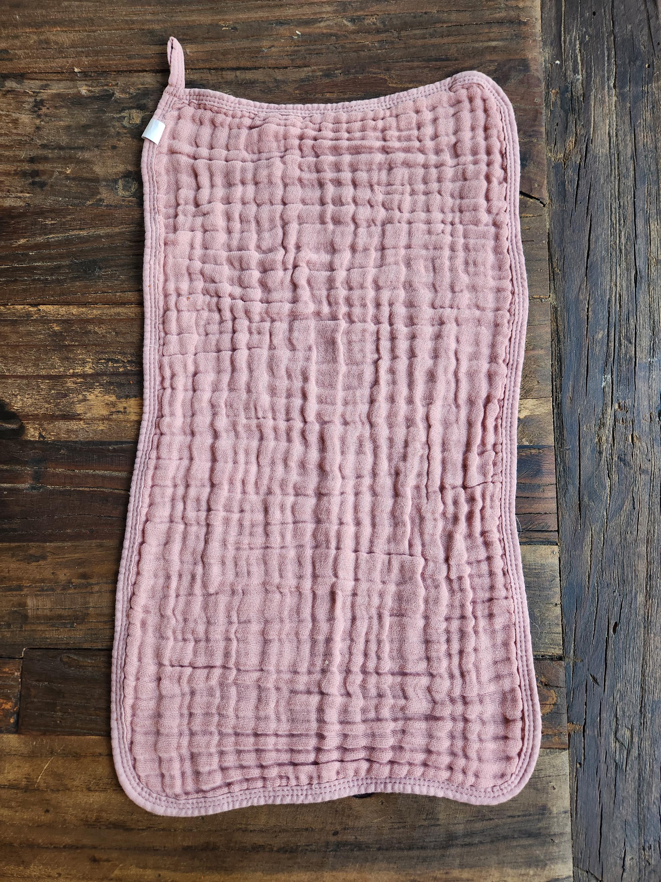 Personalized Muslin Embroidered Bib, & Burp Cloth + Velvet Bow | Custom Name or Initials