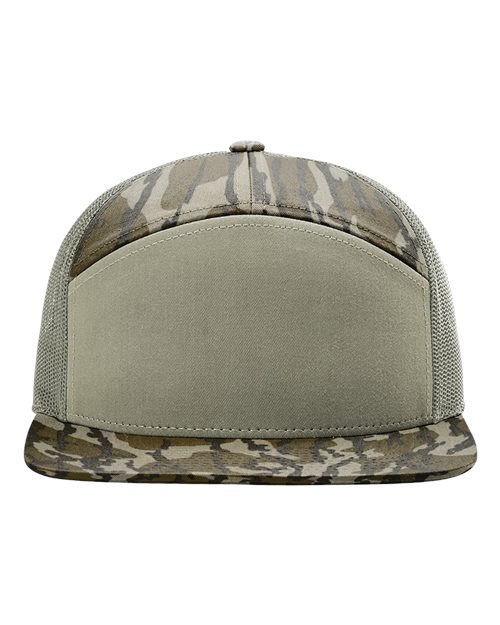 Printed 7-Panel Trucker Cap 168 Flat Bill