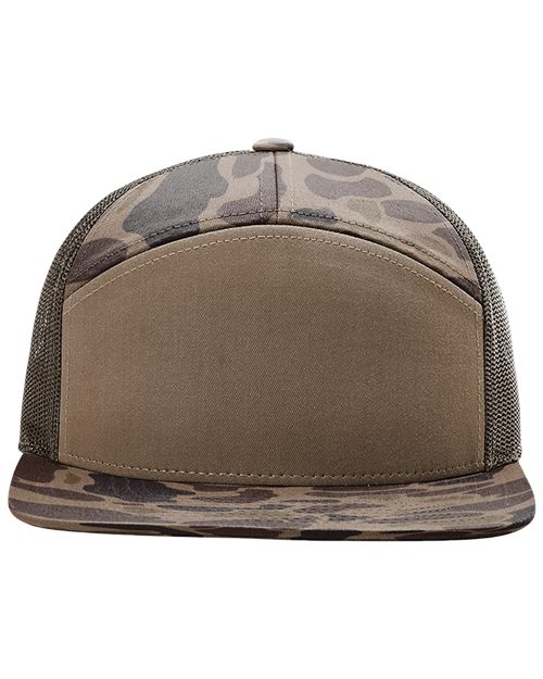 Printed 7-Panel Trucker Cap 168 Flat Bill
