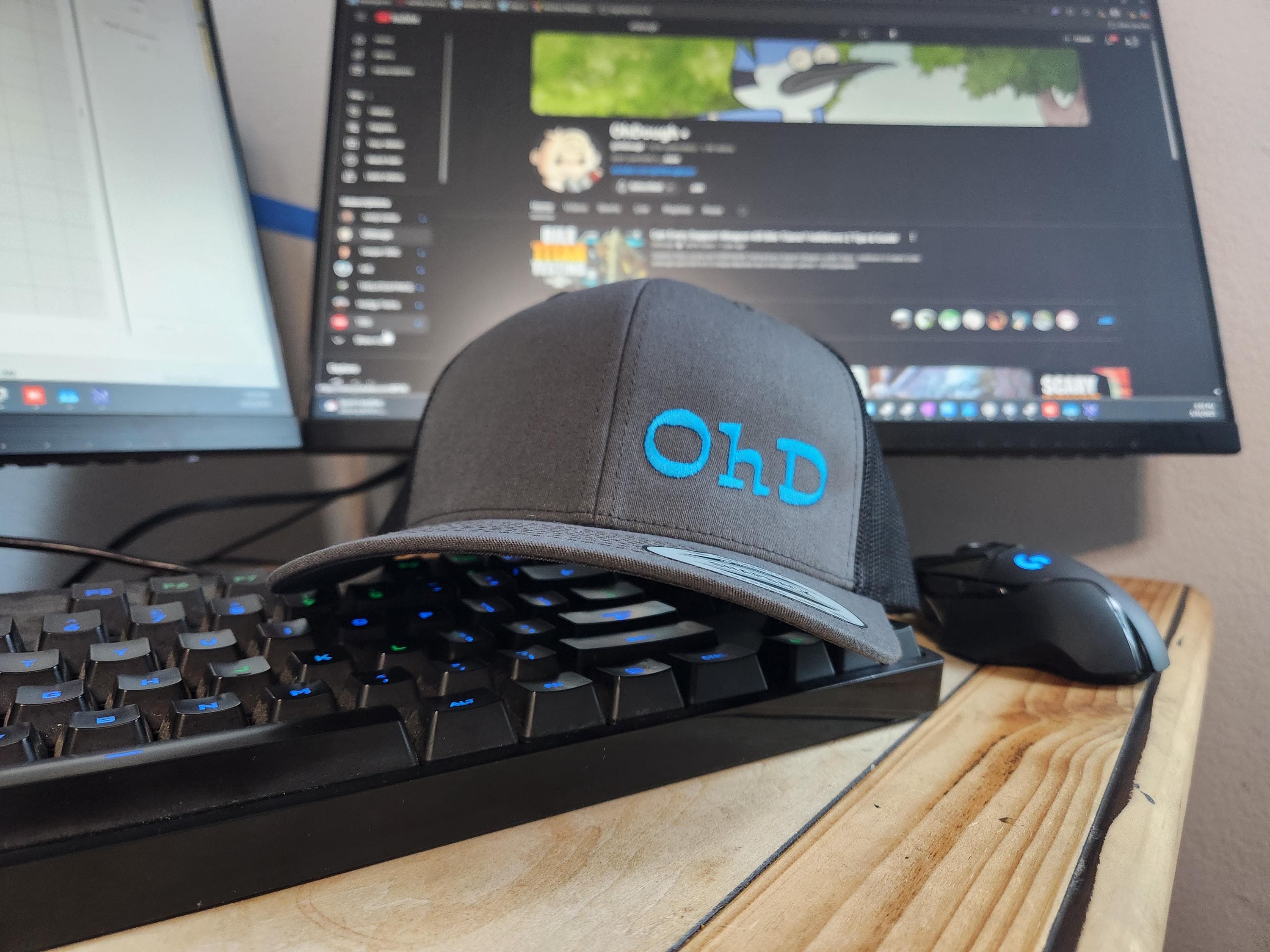 OhDough Hat – Yupoong Snapback Trucker Cap – Custom Gray Embroidered Hat for Fans of OhDough