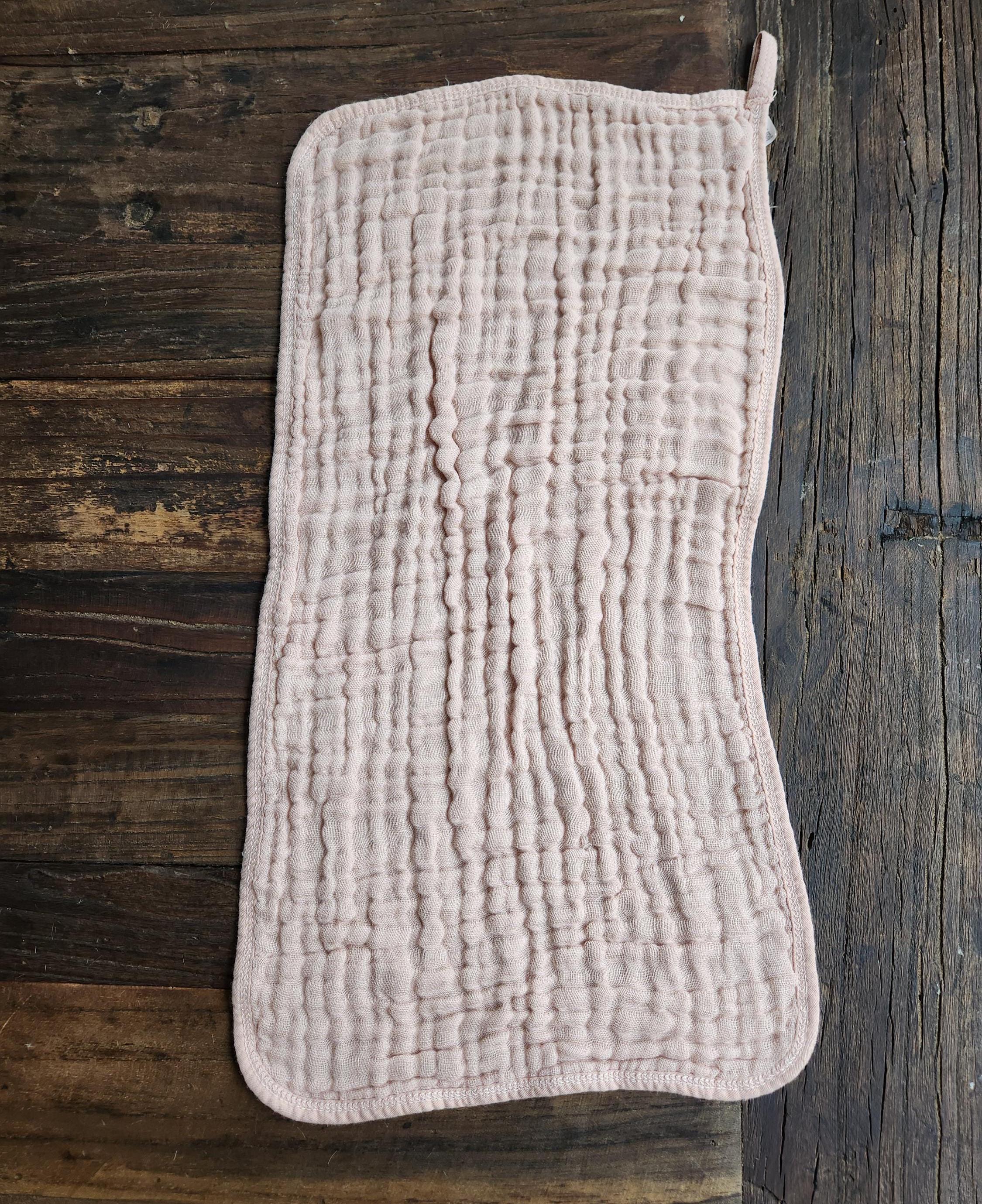 Personalized Muslin Embroidered Bib, & Burp Cloth + Velvet Bow | Custom Name or Initials