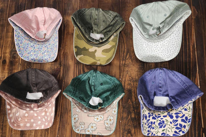 Undercaffienated Embroidered Text Baseball Hat- Concealed Ponytail For Messy Bun- Printed Undervisor