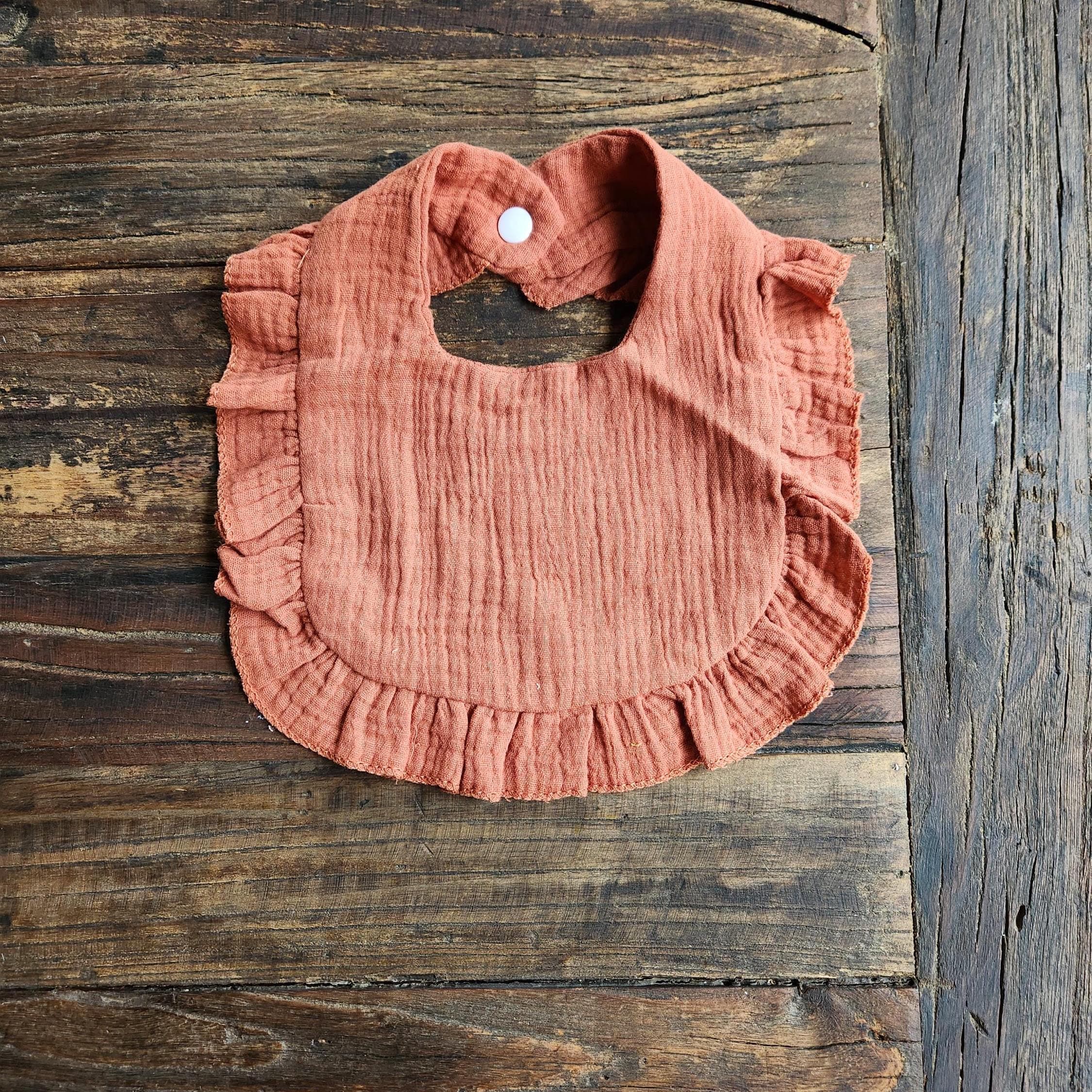 Personalized Muslin Embroidered Bib, & Burp Cloth + Velvet Bow | Custom Name or Initials