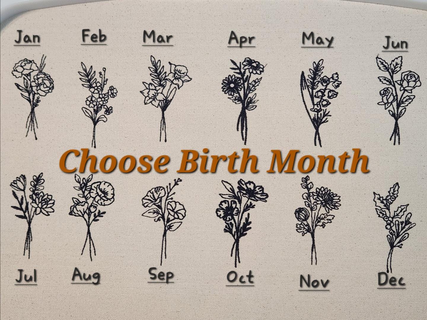 Birth Month Flower Embroidered Cotton Hat: Keep It Wild Unique Visor Print