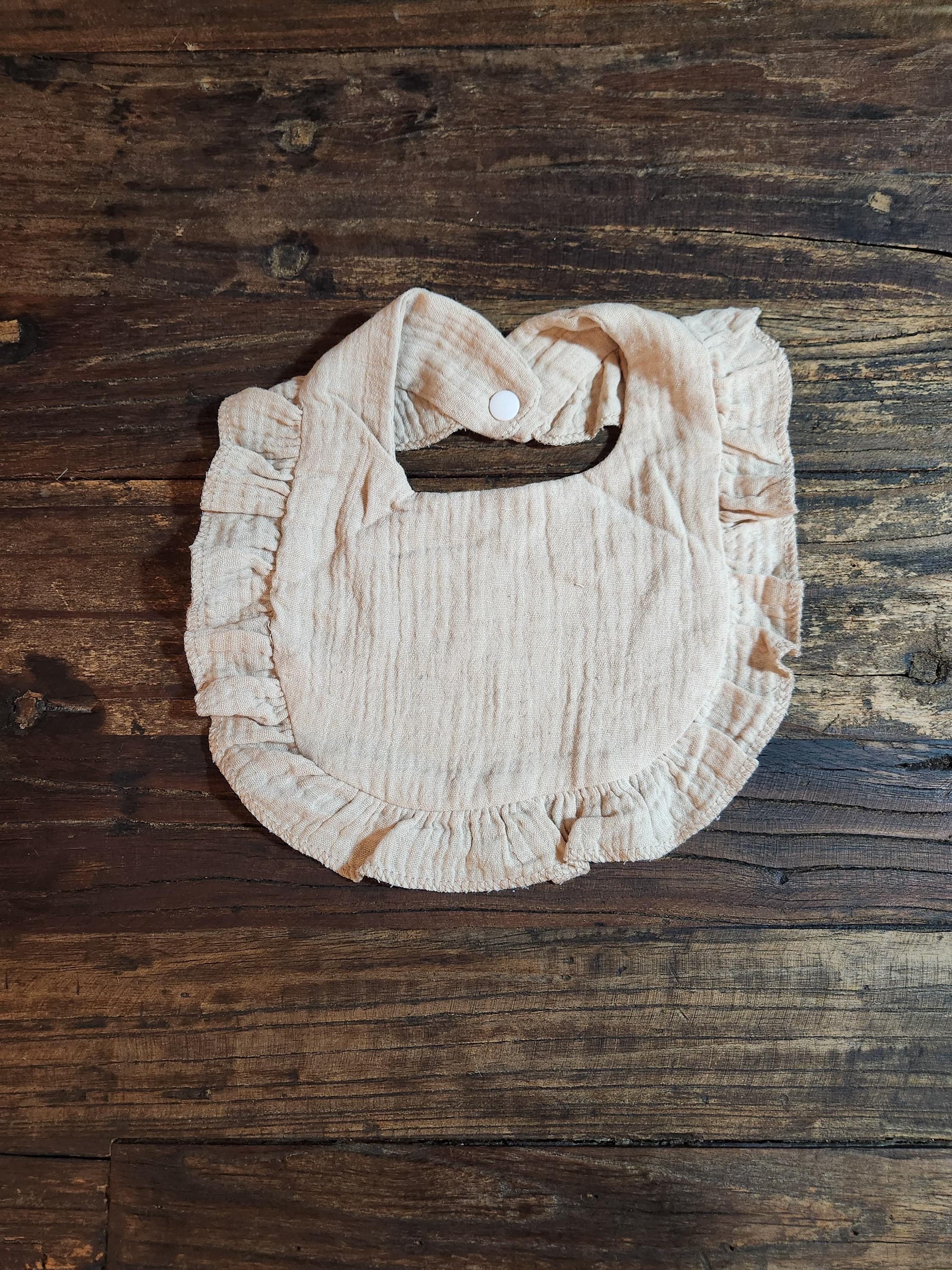 Personalized Muslin Embroidered Bib, & Burp Cloth + Velvet Bow | Custom Name or Initials