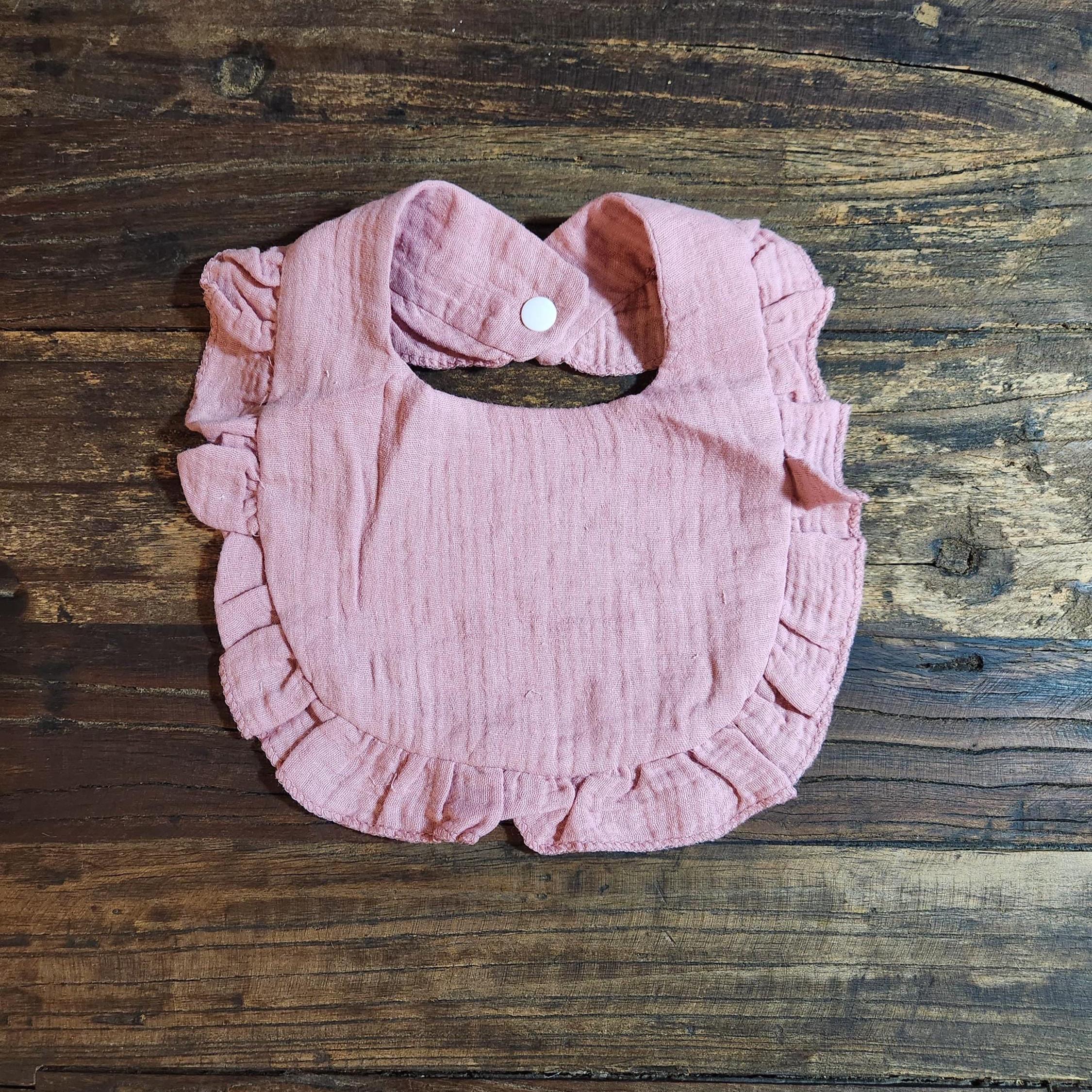 Personalized Muslin Embroidered Bib, & Burp Cloth + Velvet Bow | Custom Name or Initials