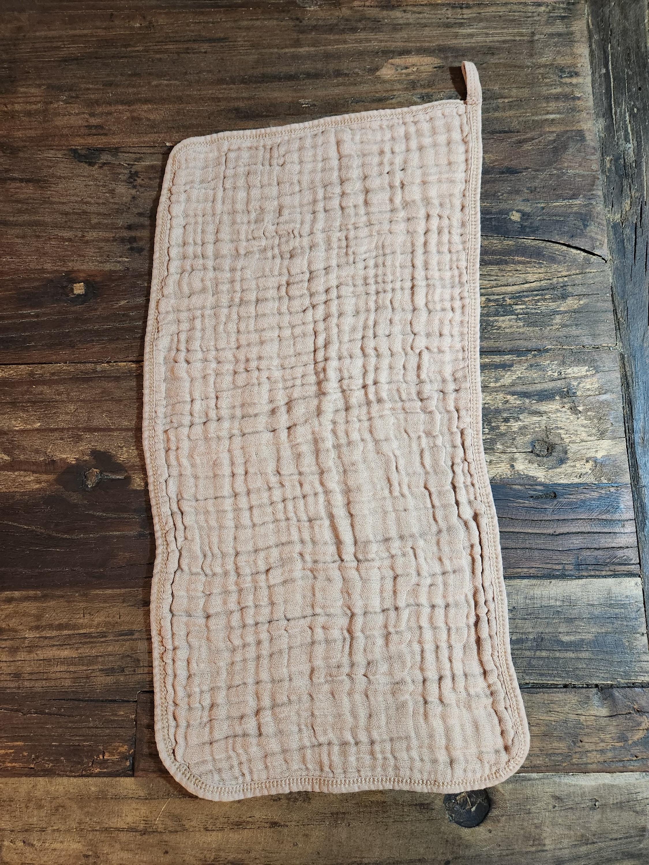 Personalized Muslin Embroidered Bib, & Burp Cloth + Velvet Bow | Custom Name or Initials