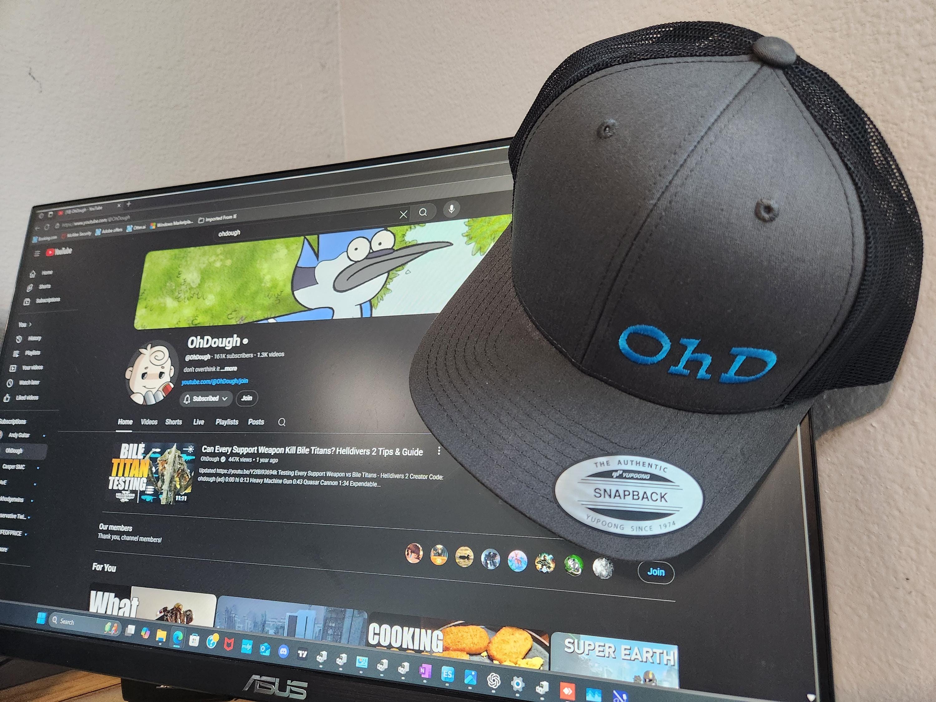 OhDough Hat – Yupoong Snapback Trucker Cap – Custom Gray Embroidered Hat for Fans of OhDough