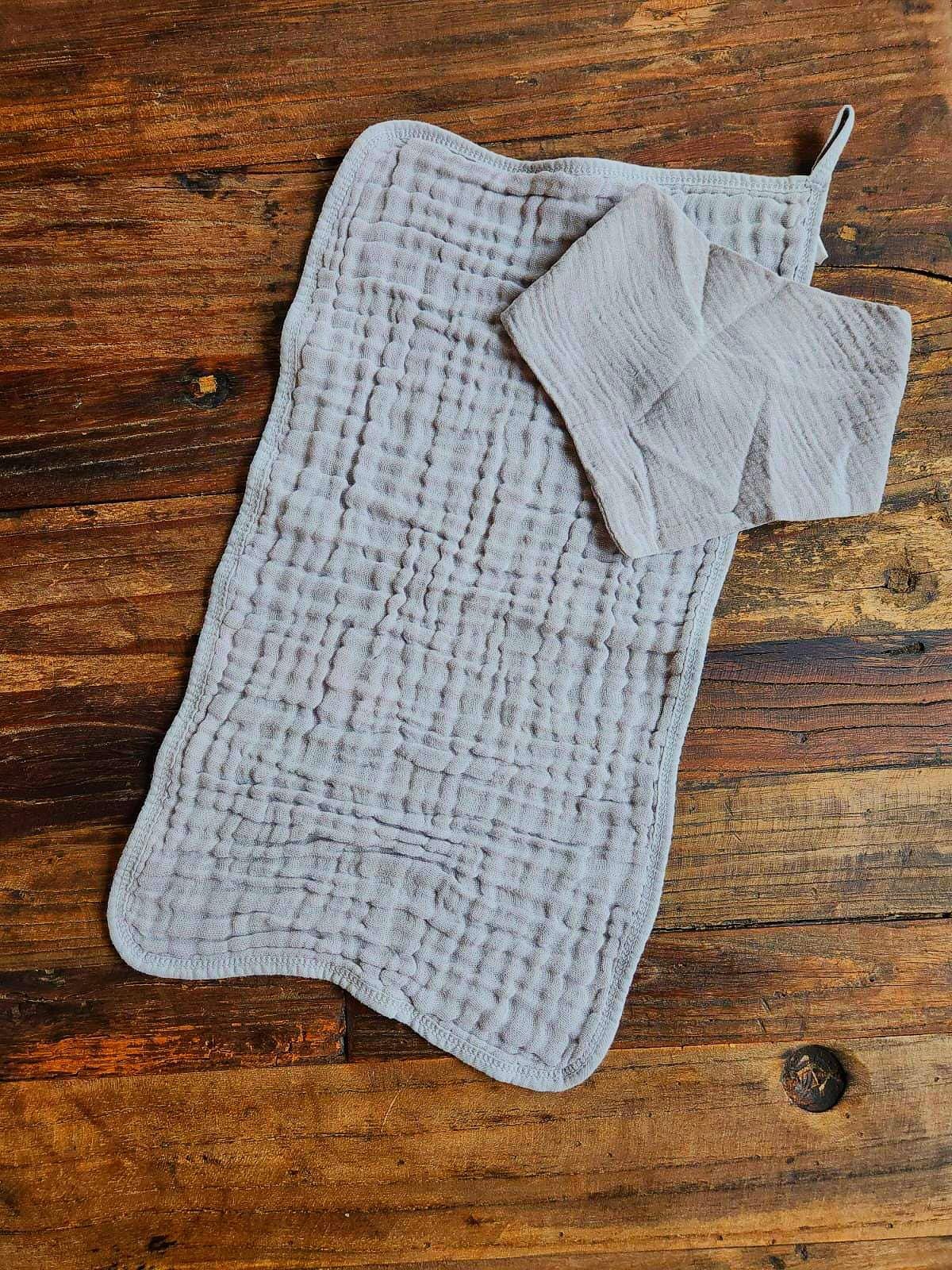 Personalized Muslin Embroidered Bandana Bib, & Burp Cloth | Custom Name or Initials