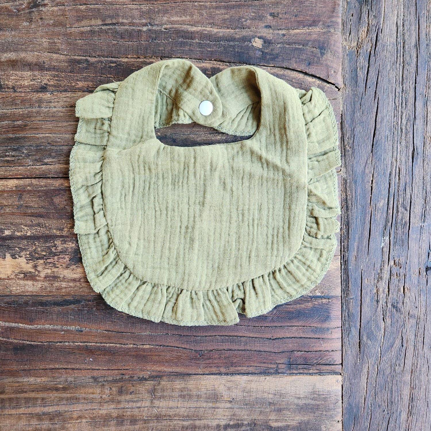 Personalized Muslin Embroidered Bib, & Burp Cloth + Velvet Bow | Custom Name or Initials