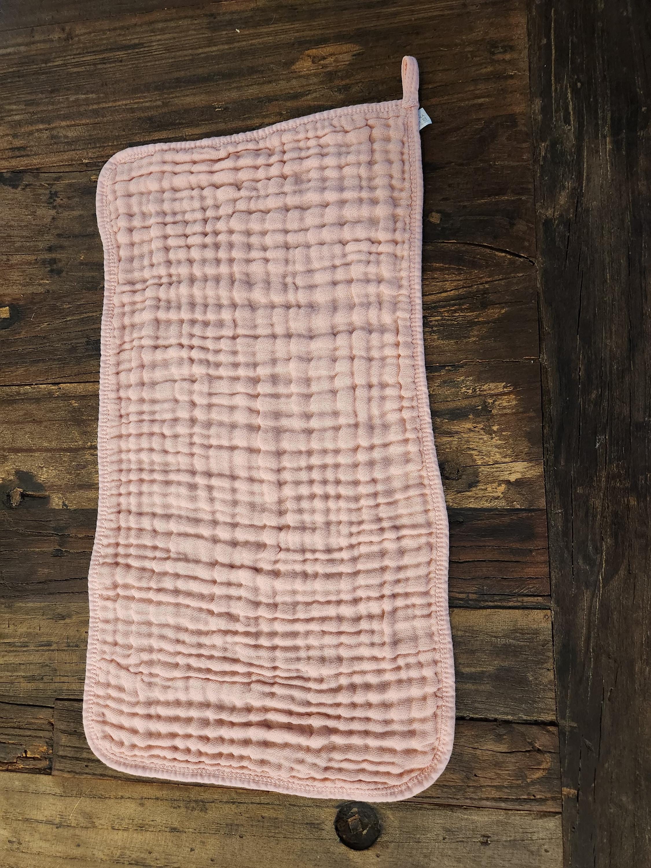 Personalized Muslin Embroidered Bib, & Burp Cloth + Velvet Bow | Custom Name or Initials