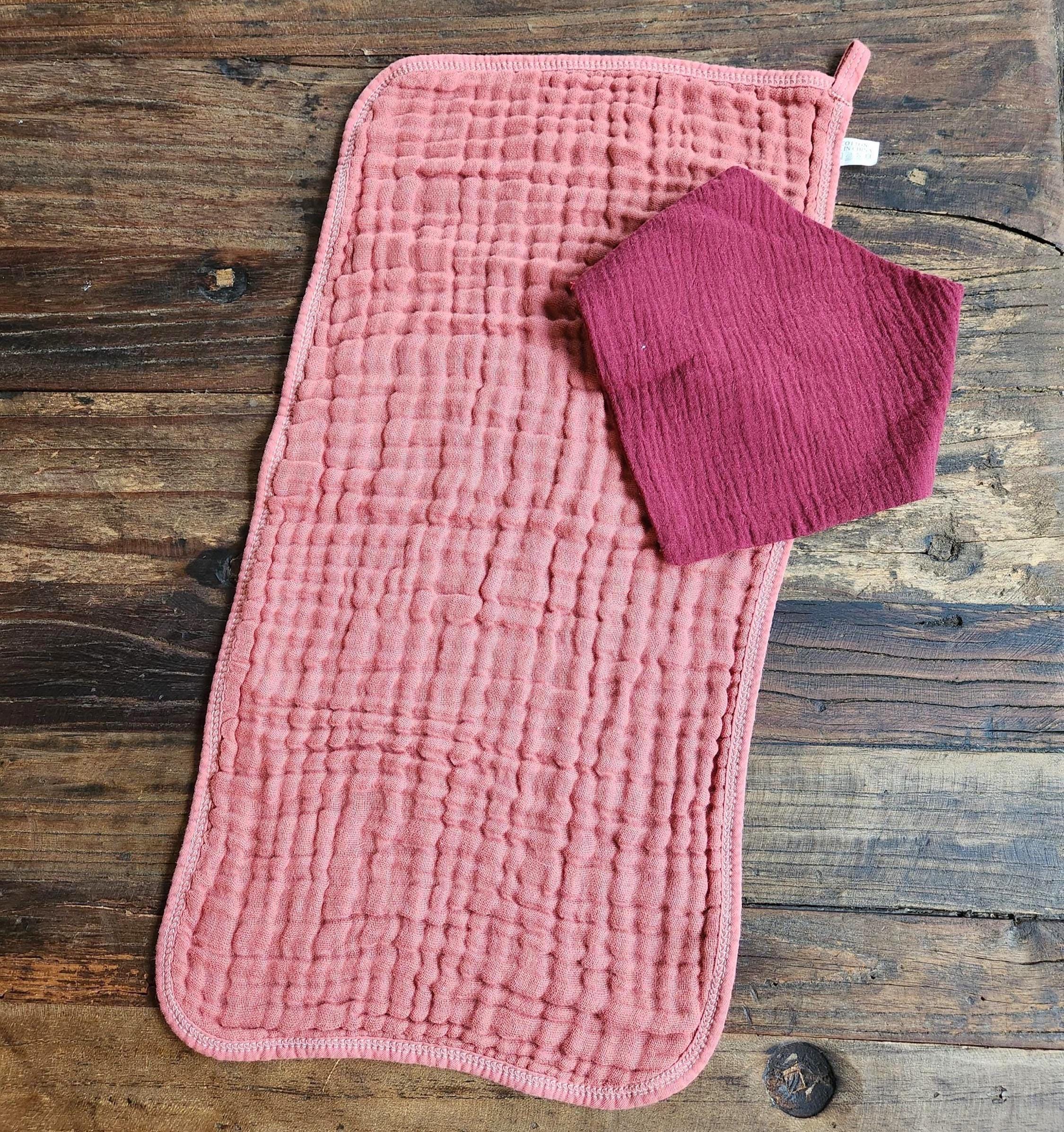 Personalized Muslin Embroidered Bandana Bib, & Burp Cloth | Custom Name or Initials