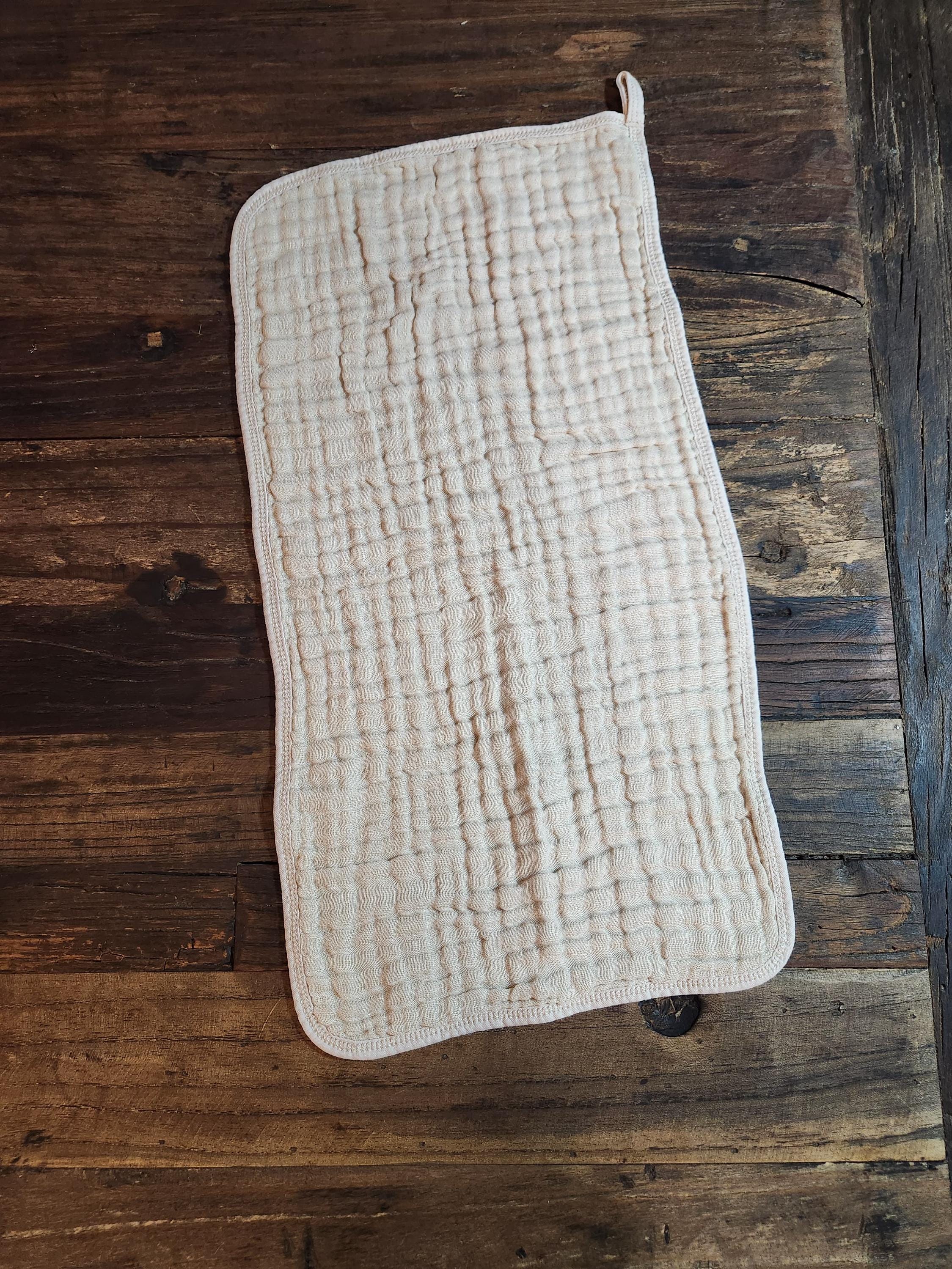 Personalized Muslin Embroidered Bib, & Burp Cloth + Velvet Bow | Custom Name or Initials