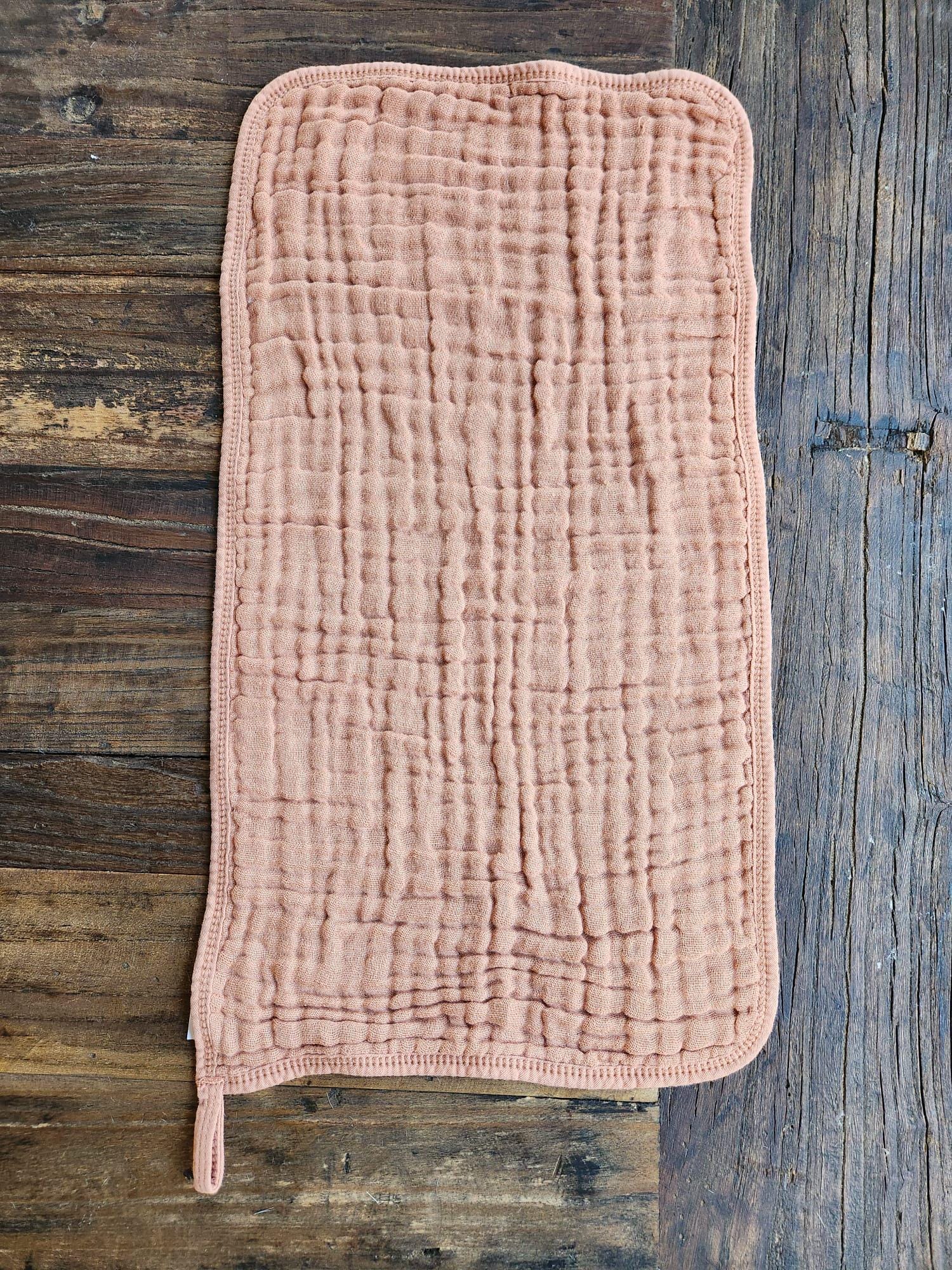 Personalized Muslin Embroidered Bib, & Burp Cloth + Velvet Bow | Custom Name or Initials