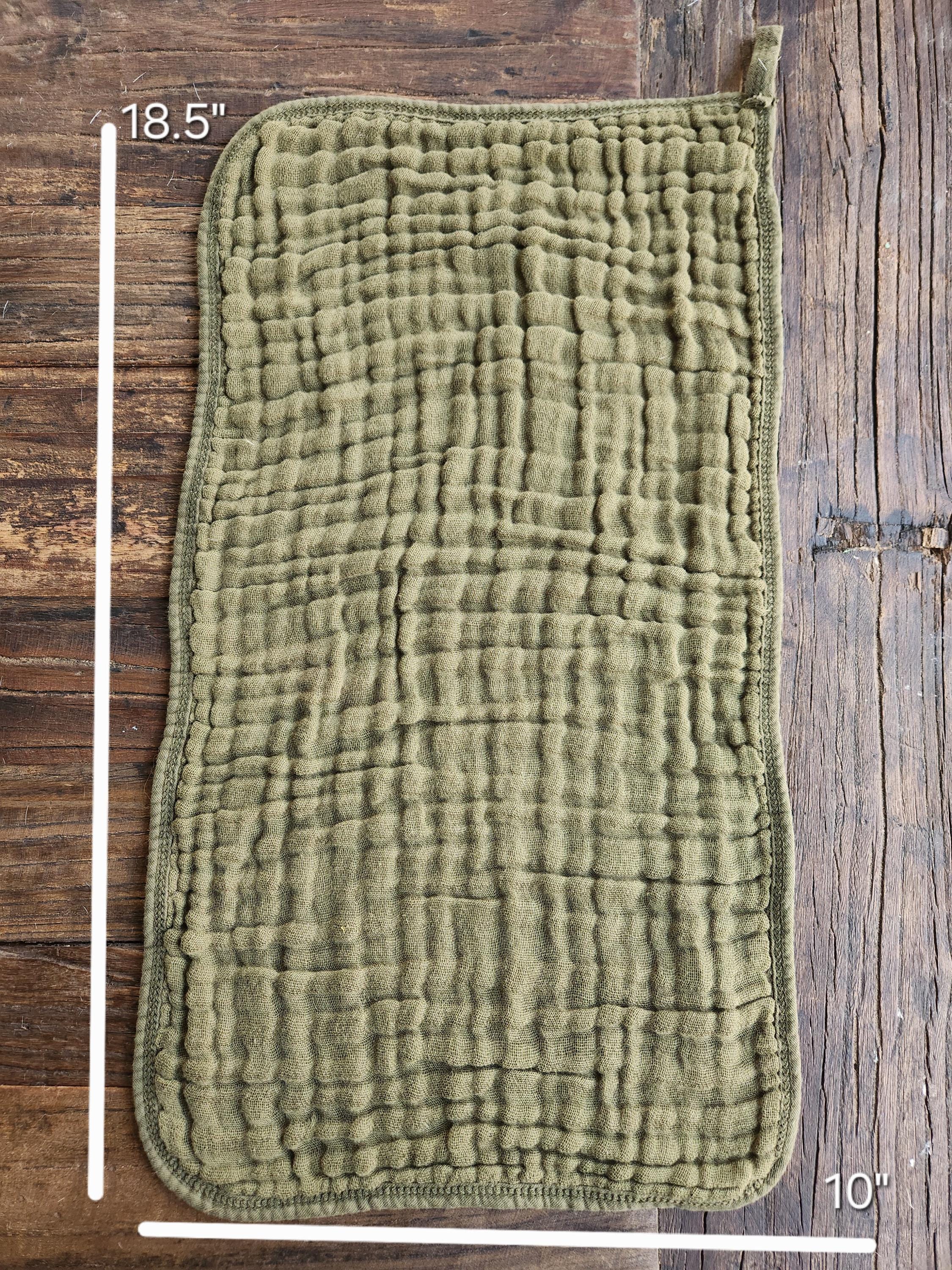 Personalized Muslin Embroidered Bib, & Burp Cloth + Velvet Bow | Custom Name or Initials