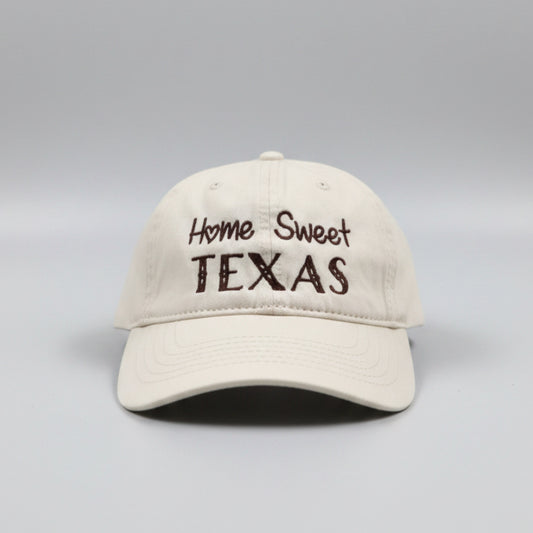 Home Sweet TEXAS Embroidered Hat-Concealed Ponytail-Under Visor Print