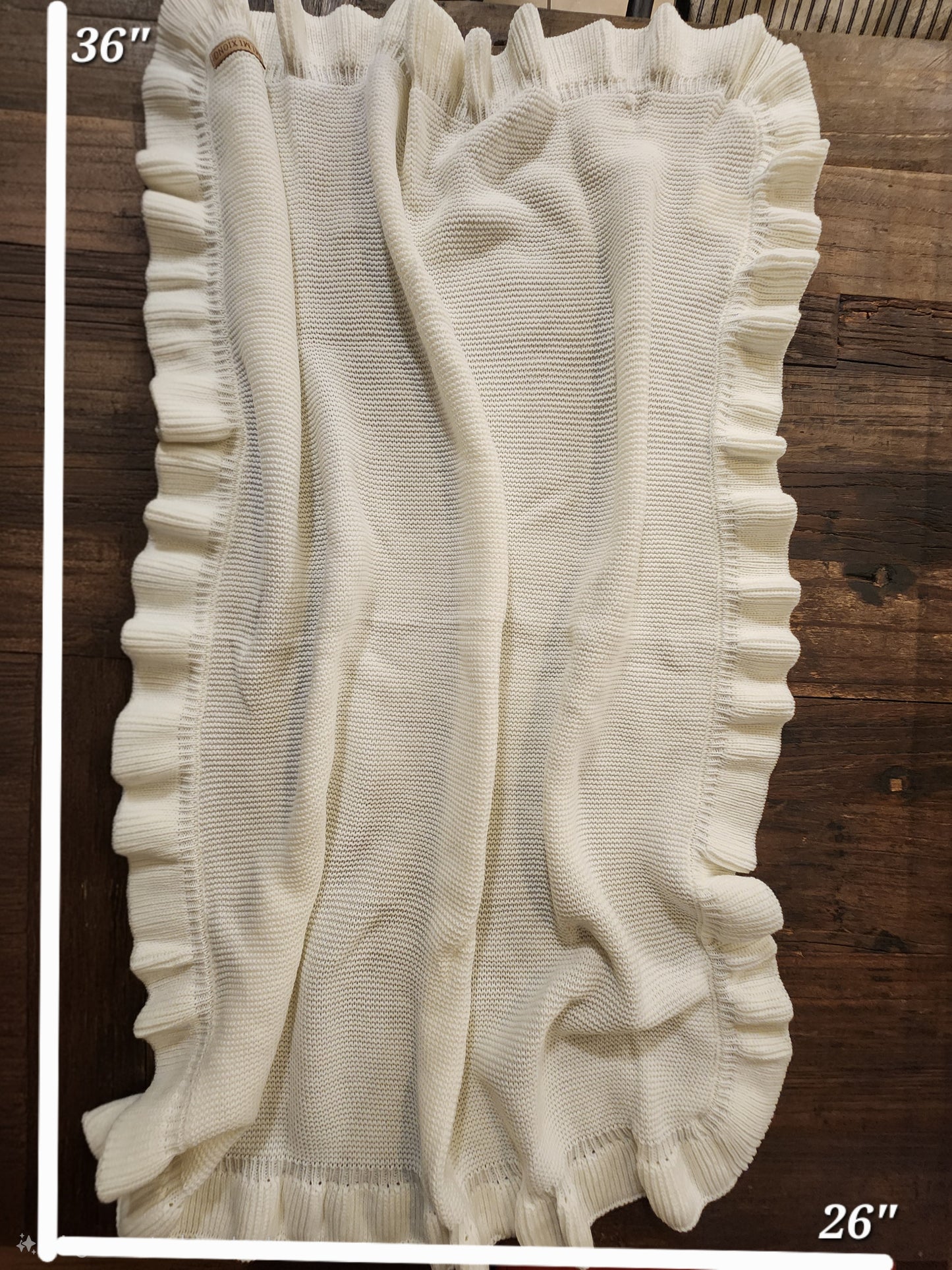 Cross Embroidered Knit Blanket for Baby Boy or Girl