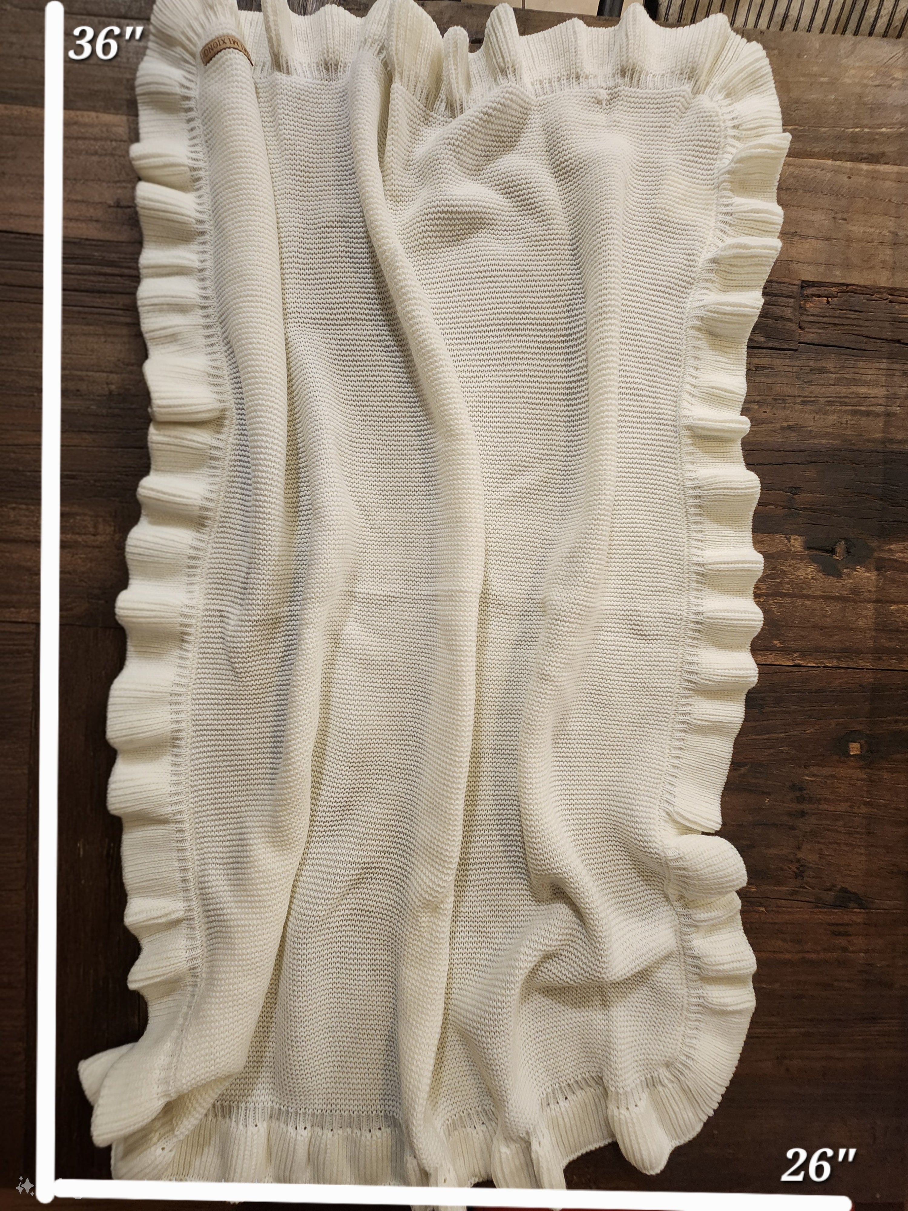 Cross Embroidered Knit Blanket for Baby Boy or Girl