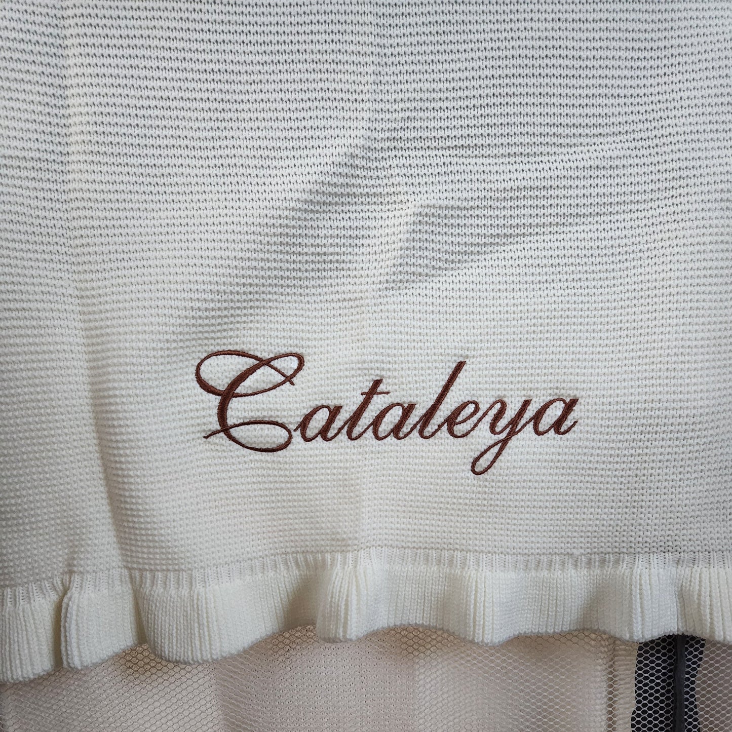 Personalized Embroidered Knit Blanket for Baby Boy or Girl | Custom Name or Initials