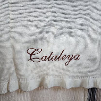 Personalized Embroidered Knit Blanket for Baby Boy or Girl | Custom Name or Initials