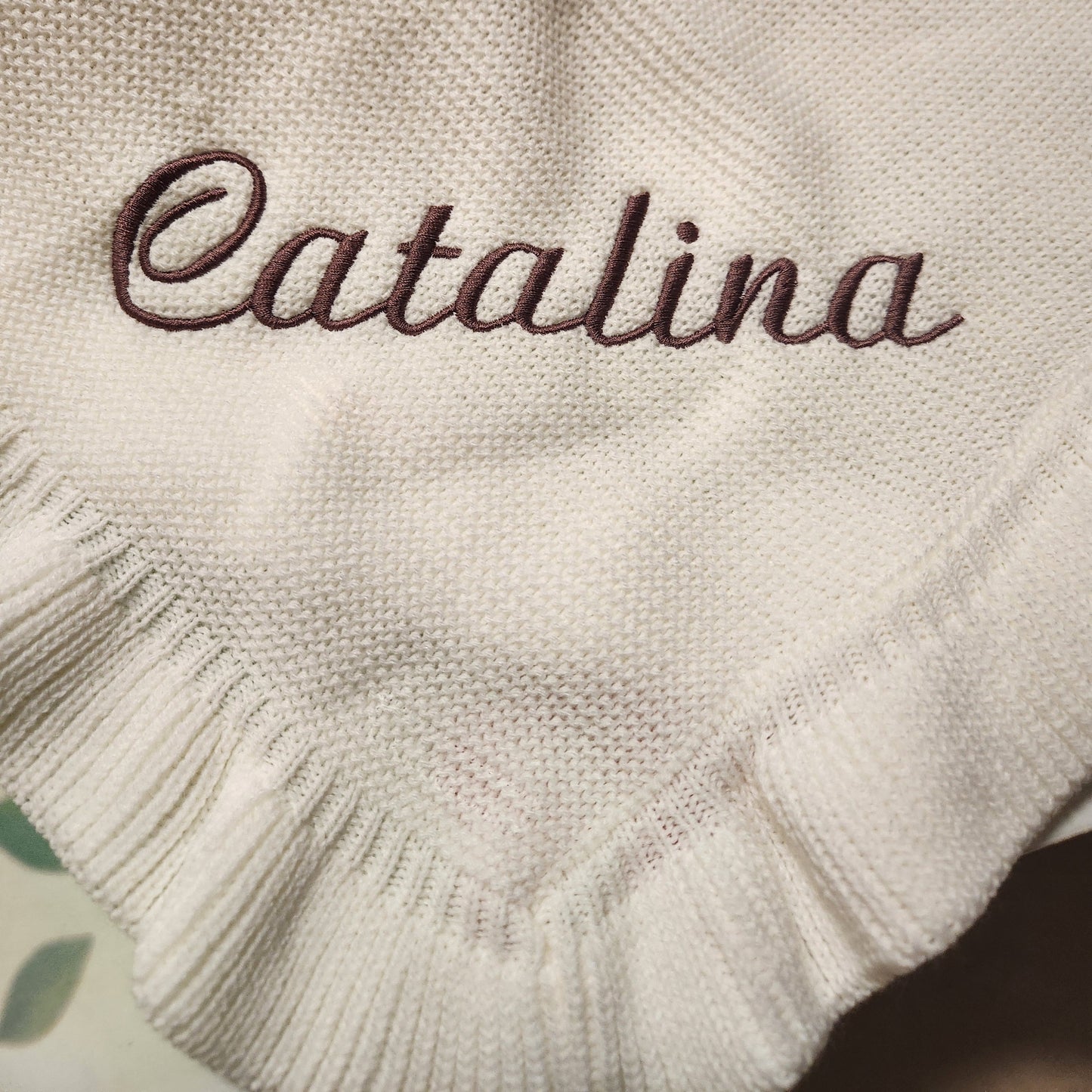 Personalized Embroidered Knit Blanket for Baby Boy or Girl | Custom Name or Initials
