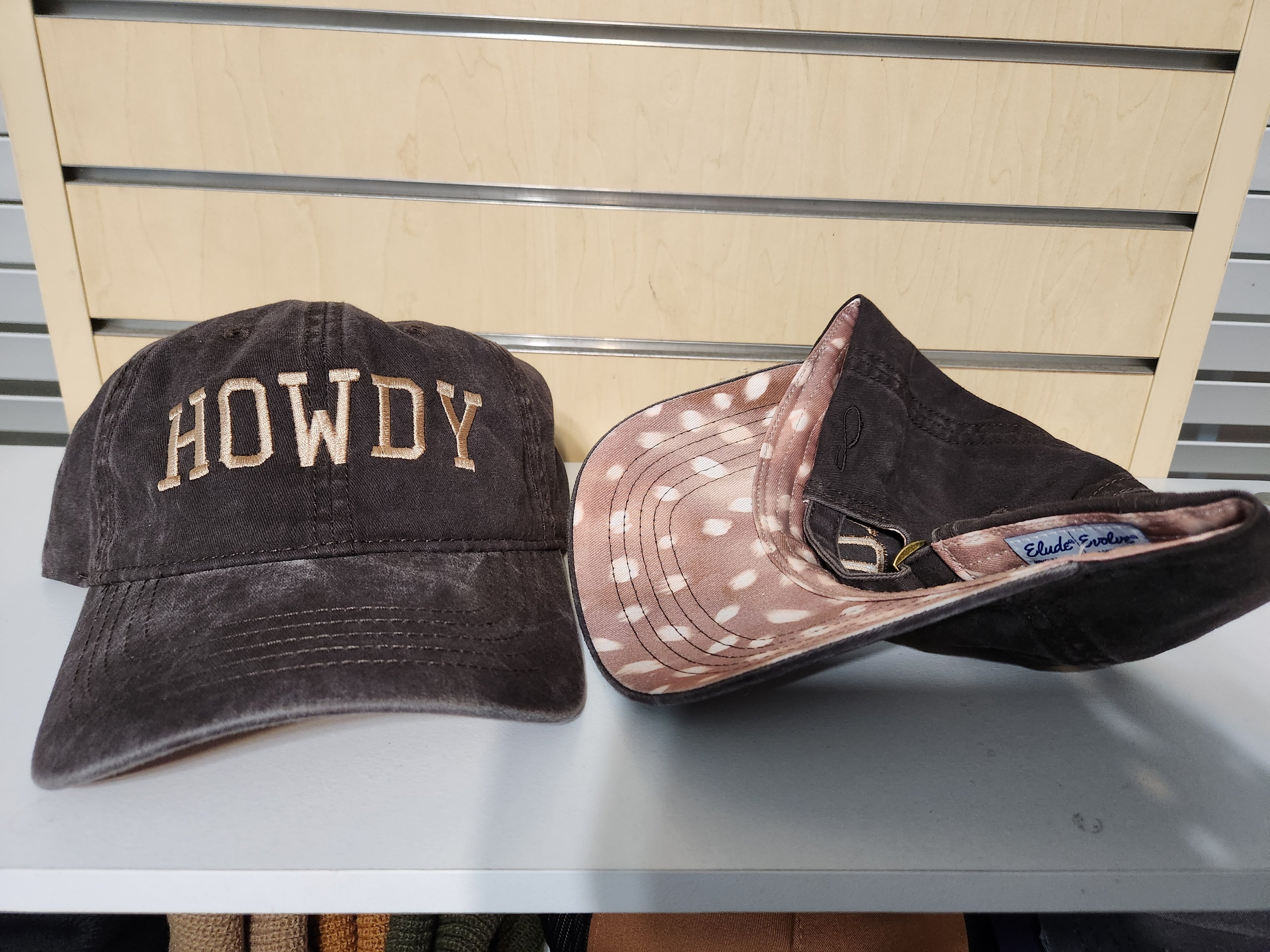 Howdy Embroidered Text Baseball Hat- Concealed Ponytail For Messy Bun- Printed Undervisor