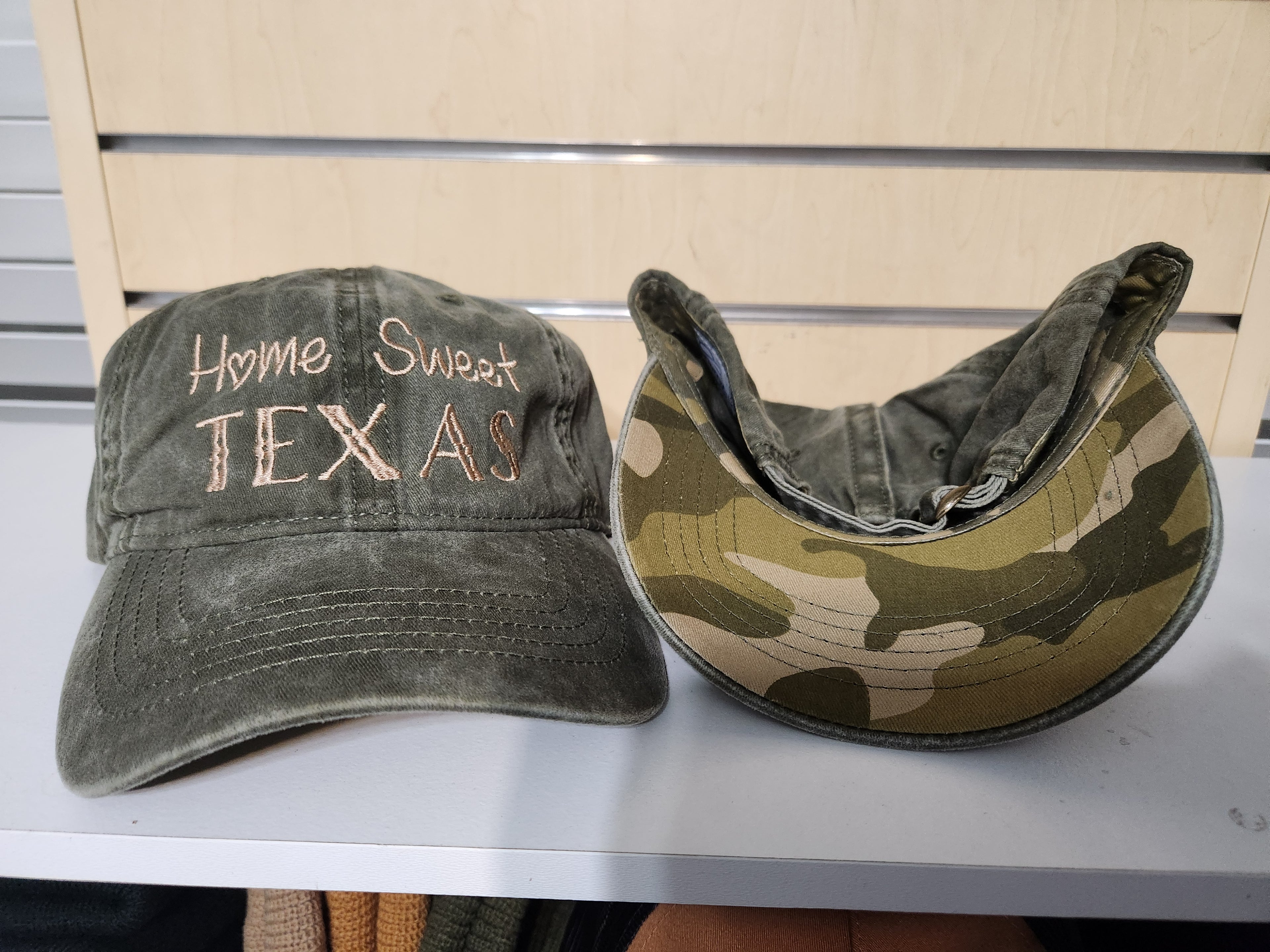 Home Sweet TEXAS Embroidered Hat-Concealed Ponytail-Under Visor Print