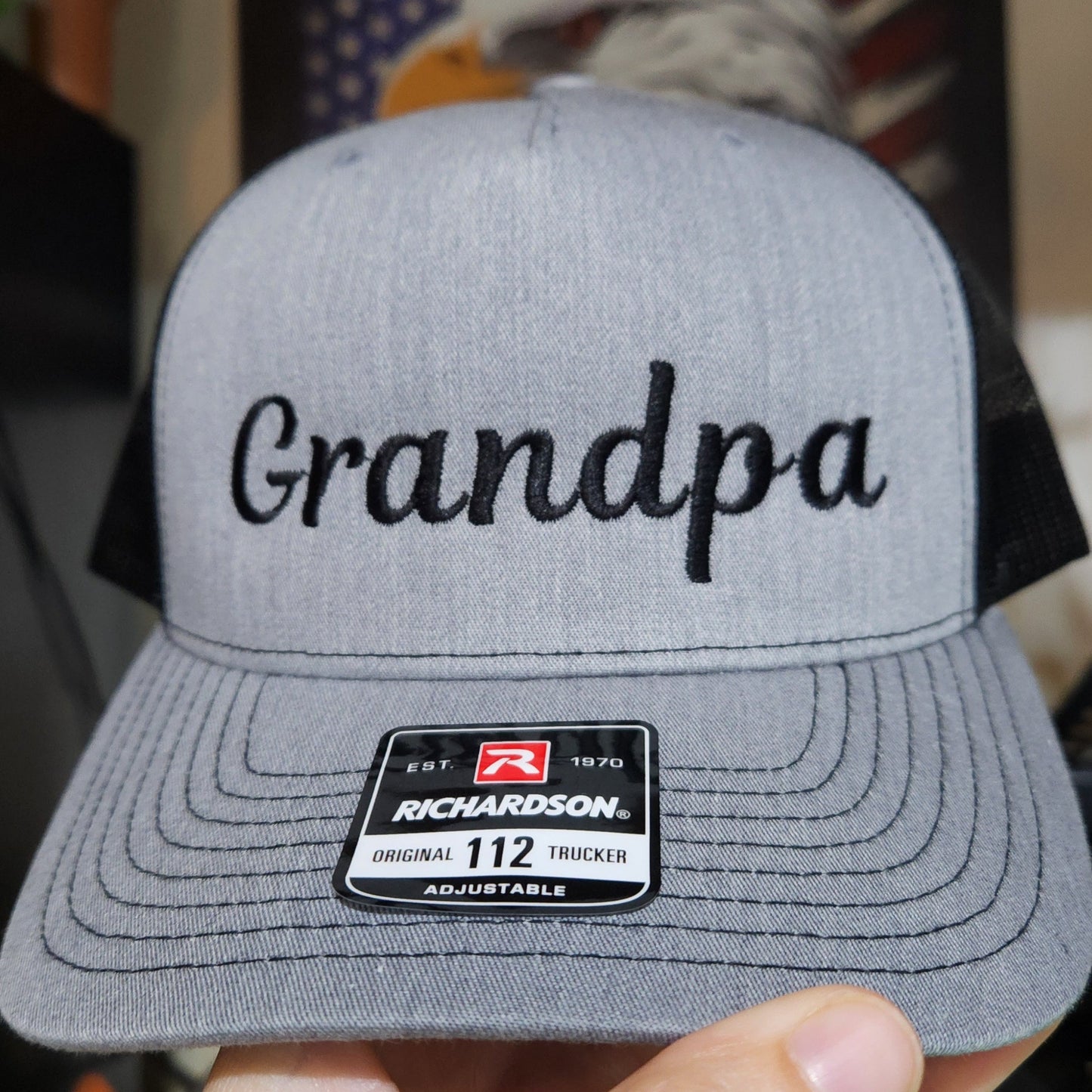 Custom Embroidered Grandpa Hat – Richardson 112 Trucker Cap
