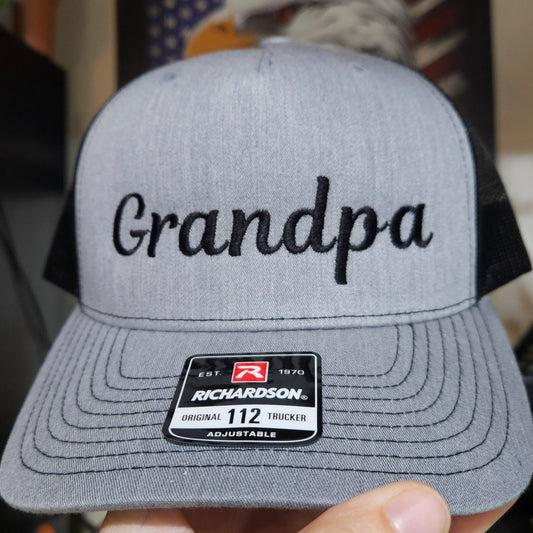 Custom Embroidered Grandpa Hat – Richardson 112 Trucker Cap